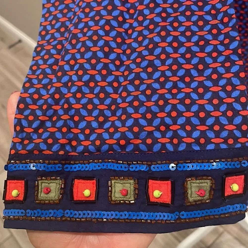 Tory Burch Embroidered Long Sleeve Tunic Blouse - Picture 3 of 7